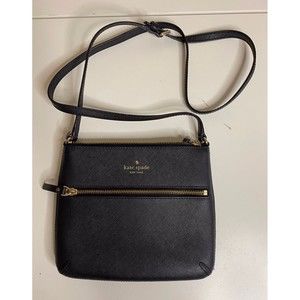 Kate Spade Womens Sadie North South Crossbody Purse - Black Polka Dot Interior